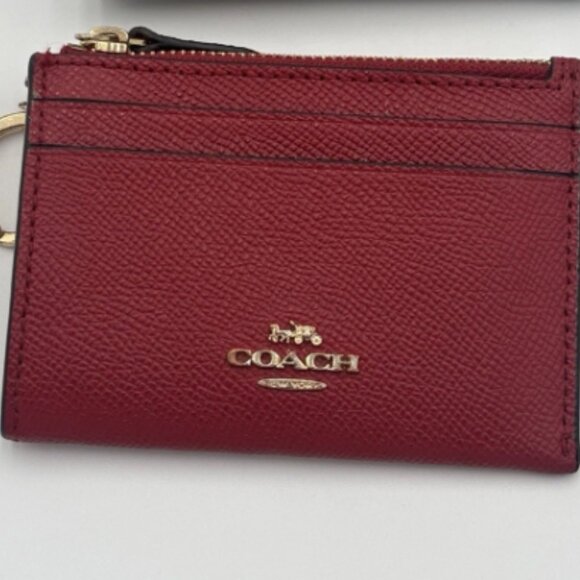 Coach Mini Skinny ID Case Wallet in Red OR Black/brown Pick 1 - Picture 2 of 10